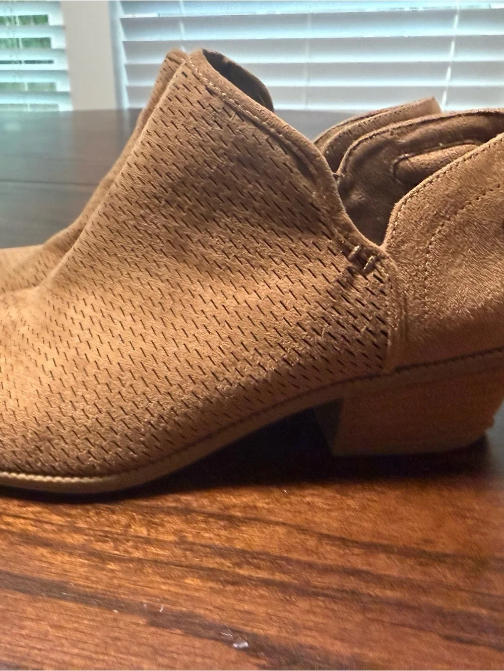 Dr. Scholl's Tan Suede Perforated Ankle Booties